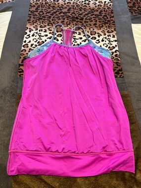 Ivivva Hot Pink Tank with Tie-Dye Trim